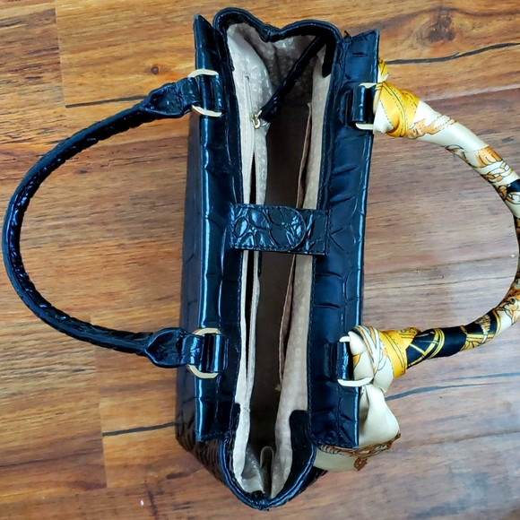 Kate Spade Becky Ridgely Ave black crocodile embossed leather satchel - Picture 4 of 9